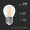 V-TAC VT-2386 LED Bulb - 130lm/w - Golf - E27 Holder - IP20 - Transparent - 6W- 800 Lumens - 6400K