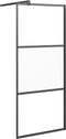 vidaXL - Inloopdouchewand - met - schap - 90x195 - cm - ESG-glas - aluminium - zwart