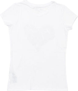 Guess Heart R3 - Dames T-Shirt - Glitter opdruk - Wit