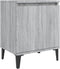 vidaXL - Nachtkastje - met - metalen - poten - 40x30x50 - cm - grijs - sonoma - eiken