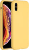 Accezz Hoesje Geschikt voor iPhone Xs / X Hoesje Siliconen - Accezz Liquid Silicone Backcover - geel