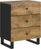 vidaXL - Nachtkastje - 50x33x62 - cm - massief - mangohout - en - bewerkt - hout