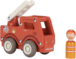 Little Dutch - Brandweerauto - Beweegbare ladder - Rood