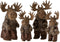 J-Line figuur Eland Staand Stro - textiel - bruin - large - 2 stuks