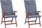 TOSCANA - Tuinstoel set van 2 - Donkere houtkleur/Blauw - Acaciahout