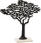 J-Line decoratie Boom Op Voet - aluminium/marmer - zwart/wit