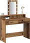 vidaXL - Kaptafel - met - LED - Verlichting - - - Vintage - Hout, - 100x41x140 - cm