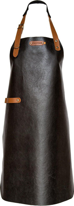 Xapron - New York Schort met Nekband Large Leer - Leer - Zwart -