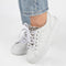 PS Poelman Esquimo - Dames Quilted Leren Sneakers - Leopard Print - Wit