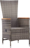 vidaXL - Tuinstoelen - 2 - st - met - kussens - poly - rattan - grijs