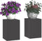 vidaXL - Buitenplantstands - Pilaren - 2 - stuks - Zwart - 24x24x35 - cm - Staal