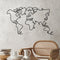 Metalen wanddecoratie Wereldkaart zwart 120x70x1,5 cm