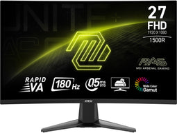 MSI MAG 27C6F - Gamingmonitor - 27" FHD 180Hz 0,5ms 1500R - Zwart