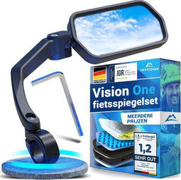 NEXTCOVER® Fietsspiegel e-bike rechts - Achteruitkijkspiegel - ProVision echt glas - 360° flexibiliteit