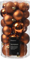 Decoris kerstballen - 30x stuks - 4, 5 en 6 cm - koper/cognac bruin -kunststof -kerstversiering