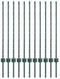vidaXL - Hekpalen - 11 - stuks - U-vorm - Groen - 100 - cm - Staal