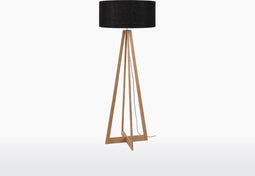 GOOD&MOJO Vloerlamp Everest - Zwart/Bamboe - Ø60cm - Scandinavisch,Bohemian - Staande lampen voor Woonkamer - Slaapkamer
