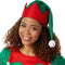 Dressforfun - Klassieke Kaboutermuts - Spits Hoofddeksel met Pompon en Tandenpatroon - Groen/Rood - Maat L