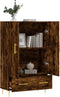 vidaXL - Hoge - kast - 69,5x31x115 - cm - bewerkt - hout - gerookt - eikenkleurig