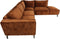 Hoekbank Rechts 2.5-zits Morgan - 261x248x88 - Adore 96 Bruin - Velours/metaal