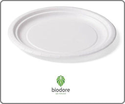 Biodore Kartonnen bord 22cm wit 100 stuks biologisch