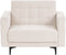 ABERDEEN - Fauteuil - Lichtbeige - Fluweel
