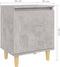 vidaXL - Nachtkastje - met - massief - houten - poten - 40x30x50 - cm - betongrijs