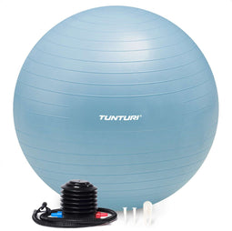 Tunturi Anti Burst Fitnessbal 65 cm - Yoga bal - 220 kg gebruikersgewicht - Lichtblauw