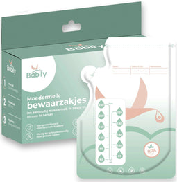 Babily Moedermelk Bewaarzakjes - 240 ml - Dubbele sluiting en schenktuit - (120 stuks)