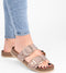 PS Poelman CURA - Dames Sandalen - Faux PU Imitatie Leren - Metallic Rosé Roze