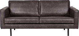 BePureHome Rodeo Bank 2-Zits - Recycle Leer - Zwart - 85x190x86
