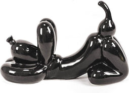Hond - balloondog - playing dog - spelende hond - zwart - keramiek - 24x9x14 cm
