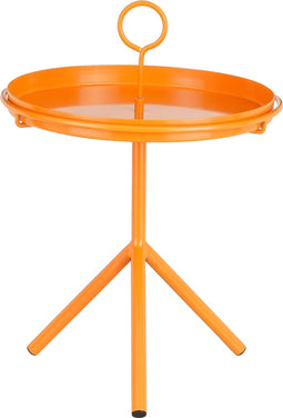 Mica Decorations Aston - Bijzettafel met Afneembaar Dienblad - H41,5 x Ø30,5 cm - Metaal - Oranje