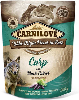 12x300 gr Carnilove dog pouch karper / zwarte wortel hondenvoer