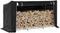 vidaXL - Haardhoutrek - met - regenhoes - 200,5x80,5x110,5 - cm - staal
