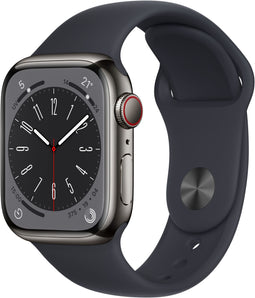Apple Watch Series 8 - Smartwatch - GPS + Cellular - 41mm - RVS - Sportbandje Grafiet