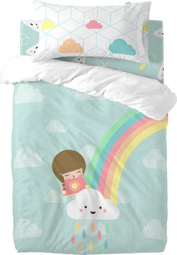 Dekbedovertrek set HappyFriday Happynois Rainbow Multicolour Wieg voor baby's 2 Onderdelen