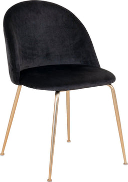 House Nordic Geneve Eetkamerstoel Velvet - Zwart Messing - Set van 2