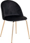 House Nordic Geneve Eetkamerstoel Velvet - Zwart Messing - Set van 2