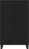 vidaXL - Hoge - kast - 69,5x31x115 - cm - bewerkt - hout - zwart