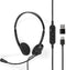 Nedis CHSTU110BK - On-ear USB-headset - Opvouwbare microfoon - Zwart