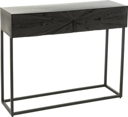 J-Line console Shanil - hout/ijzer - zwart