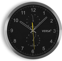 Muurklok Versa Zwart Metaal Aluminium Kwarts 4,1 x 30,5 x 30,5 cm