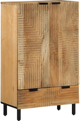 vidaXL - Hoge - kast - 60x33x100 - cm - massief - mango - bruin