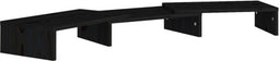 vidaXL - Monitorstandaard - 80x24x10,5 - cm - massief - grenenhout - zwart
