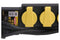 Exin stekkerdoos - 4-voudig - spatwaterdicht IP44 - zwart