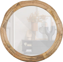WOOOD Exclusive Rion Ronde Spiegel - Mangohout - Natural - 4x101x101
