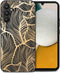 iMoshion Hoesje Geschikt voor Samsung Galaxy A34 (5G) Hoesje Siliconen - iMoshion Design hoesje - Zwart / Golden Leaves