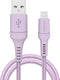 imoshion - Lightning naar USB A Kabel - 2 meter - Gevlochten textiel - Lila