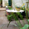 Weltevree | Sundial Table | Koffietafel Rond Zonnewijzer | Bijzettafel Tuin, Tuintafel, Salontafel Buiten | Aluminium Staal Gepoedercoat | Zandgeel RAL 1002